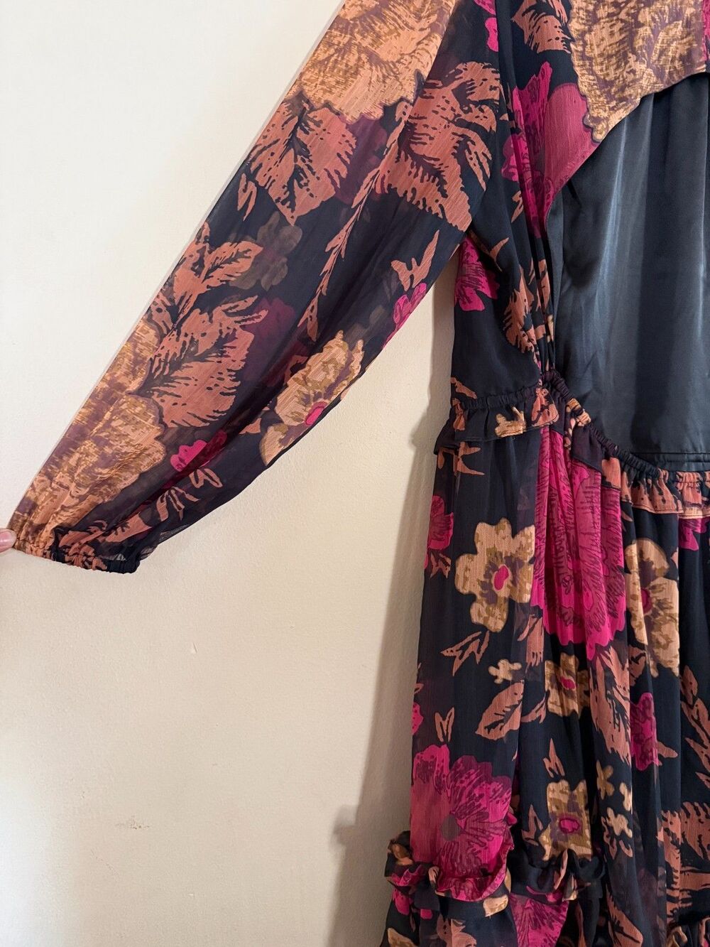 NWT Porridge by Anthropologie Puff-Sleeved Floral Mini Dress Size 2XLarge Whimsy - Picture 11 of 16
